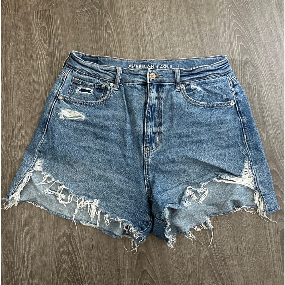 AE Highest Waist Denim Mom Shorts